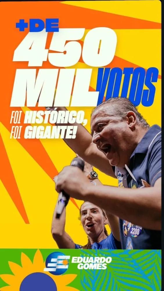 Com votação histórica Eduardo Gomes é reeleito senador