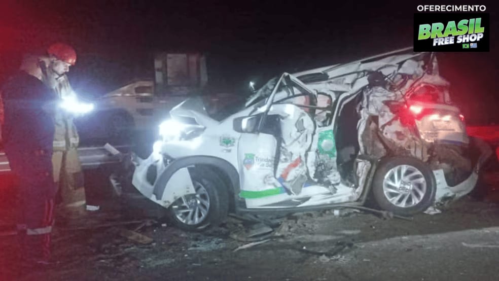 Vice-prefeito e outros três ficam feridos após carro da prefeitura ser atingido por caminhão na BR-386 no RS