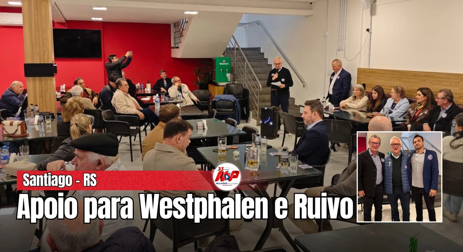 Westphalen e Ruivo reforçam apoio em ato em Santiago