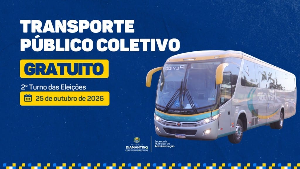 Prefeitura de Diamantino disponibilizará transporte gratuito no segundo turno das eleições