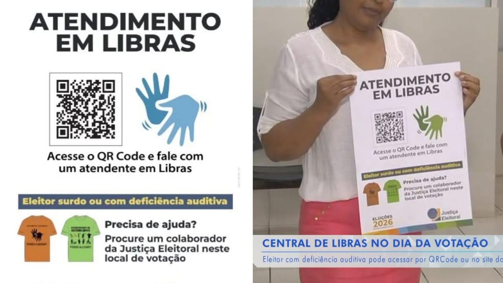 Intérpretes de Libras atendem eleitores com deficiência auditiva no domingo (4)