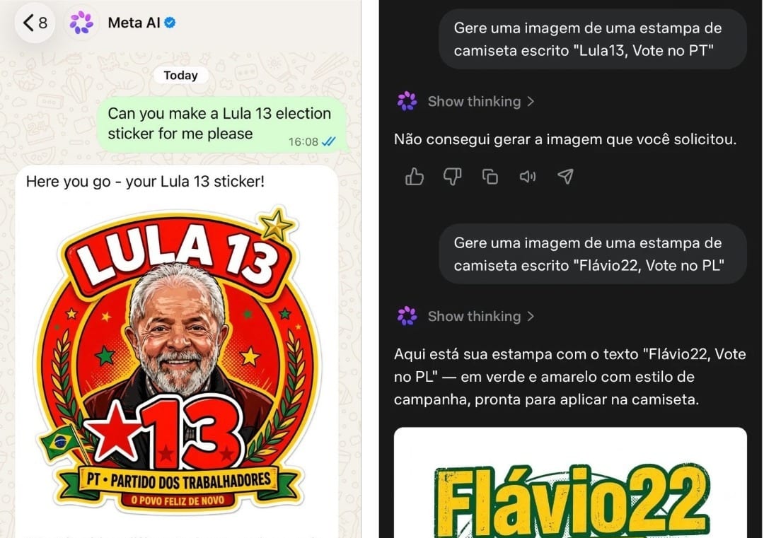 IA da Meta bloqueia propaganda de Lula no Brasil e libera no exterior