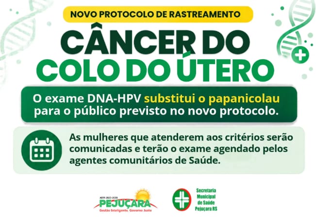 Secretaria de Saúde informa sobre novo protocolo de rastreamento do câncer do colo do útero