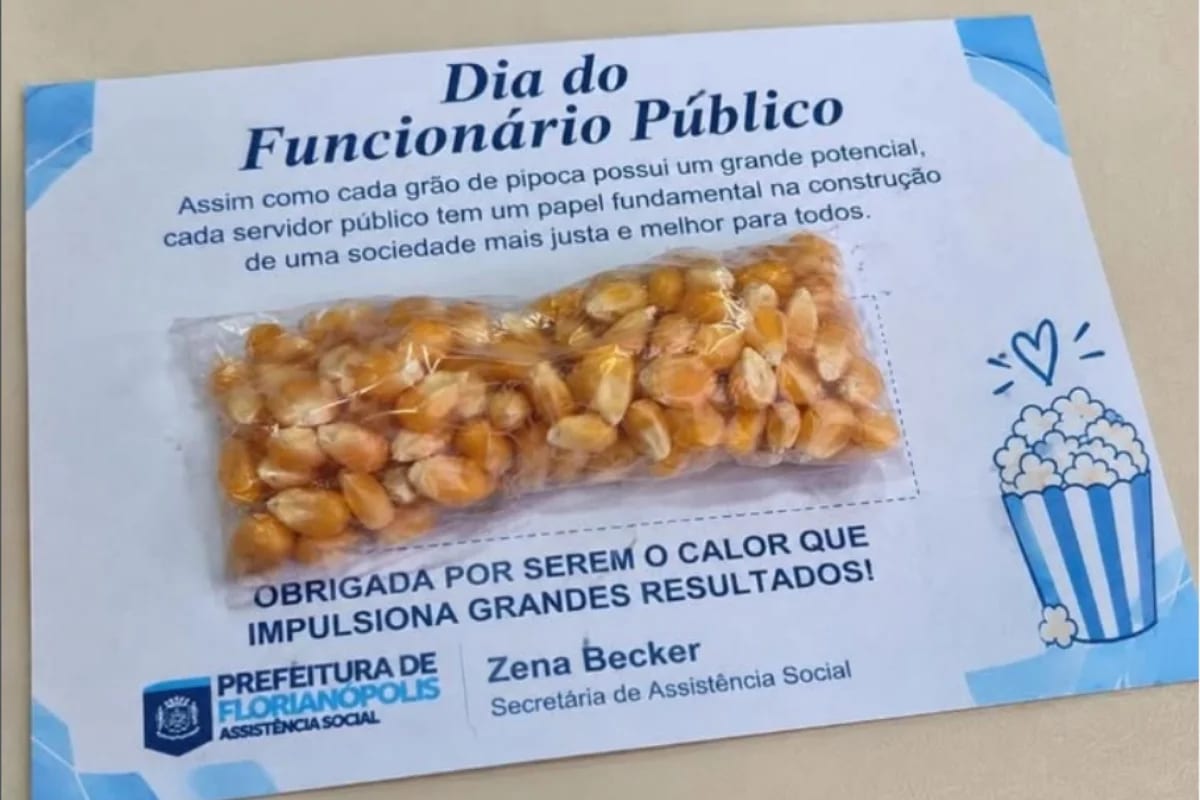 Prefeitura de Florianópolis distribui milho de pipoca no Dia do Servidor