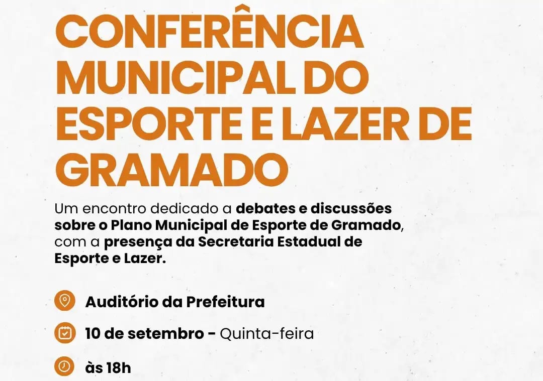 Gramado realiza Conferência Municipal do Esporte e Lazer nesta quinta (10)