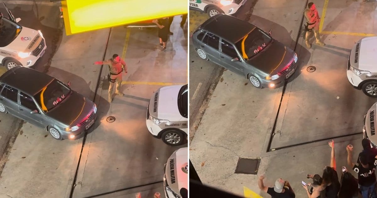Novo ângulo: PM ergue os braços e população aplaude a ação contra manobras perigosas em SC