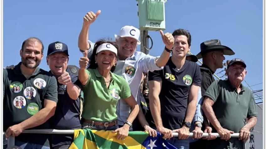 Caiado começa campanha com carreata em Goiás; Kassab não foi ao evento