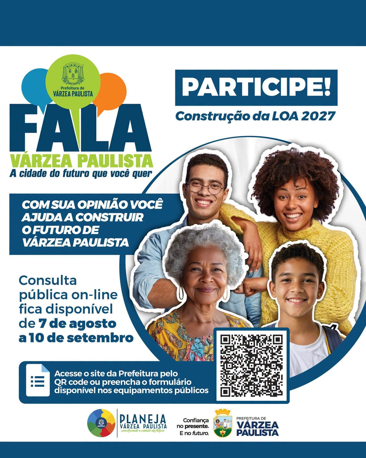 Várzea Paulista abre consulta on‑line para a LOA 2027, de 7/8 a 10/9/2026