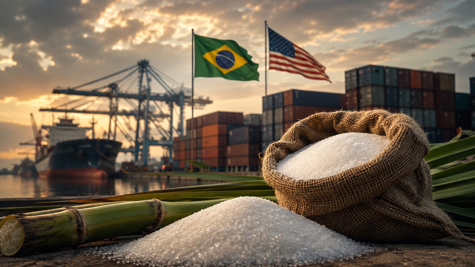 Sem alívio para o açúcar: Brasil e EUA voltam à mesa, mas tarifa de 25% continua