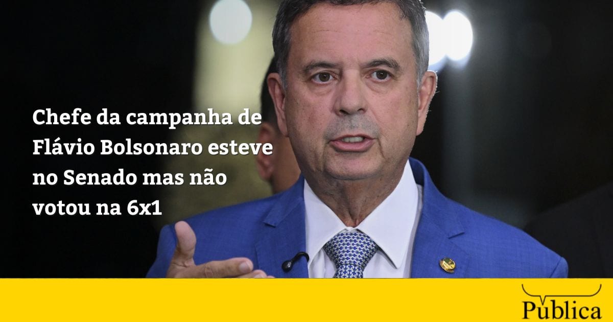 Chefe da campanha de Flávio Bolsonaro esteve no Senado mas não votou na 6×1