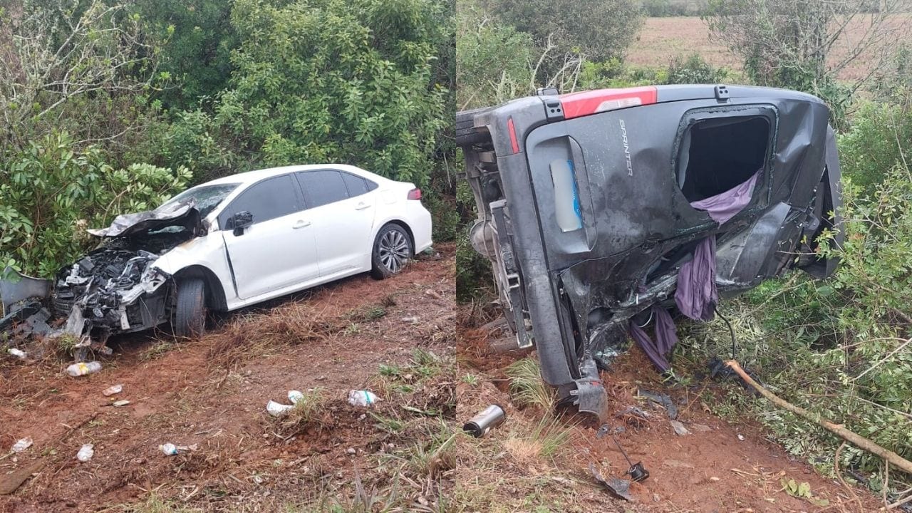 Acidente envolvendo quatro veículos deixa uma pessoa ferida na BR-116 entre Camaquã e Tapes