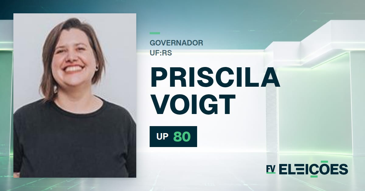 Priscila Voigt (UP) é candidata ao governo do RS, número 80