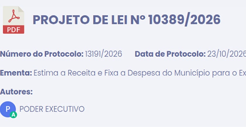 ORÇAMENTO. Prefeitura prevê, para 2027, mais recursos para a Educação e uma redução na pasta da Saúde