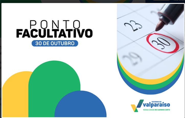 Prefeitura de Valparaíso Decreta Ponto Facultativo nesta sexta-feira