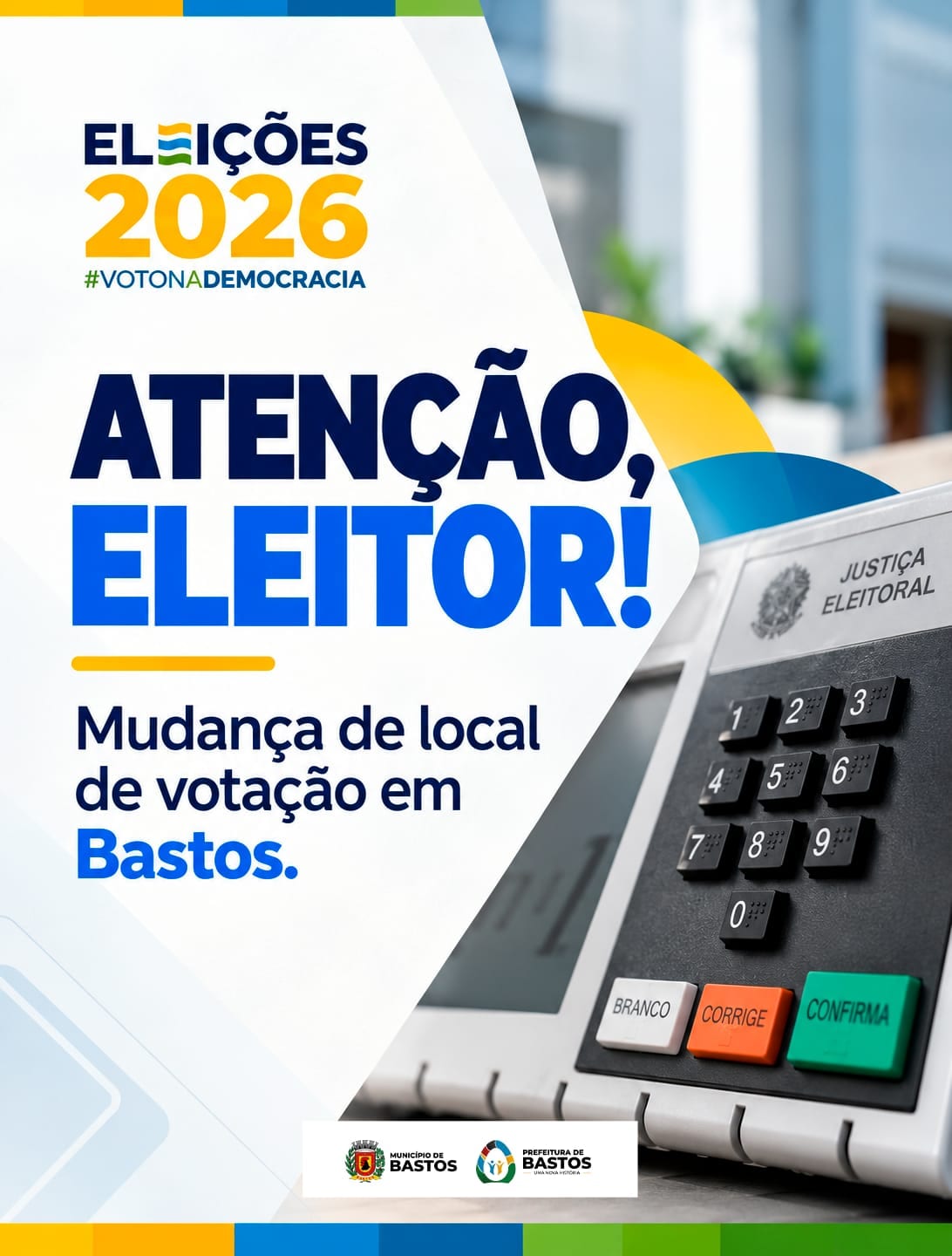 Seções de Bastos mudam de local; afeta ~1.600 eleitores