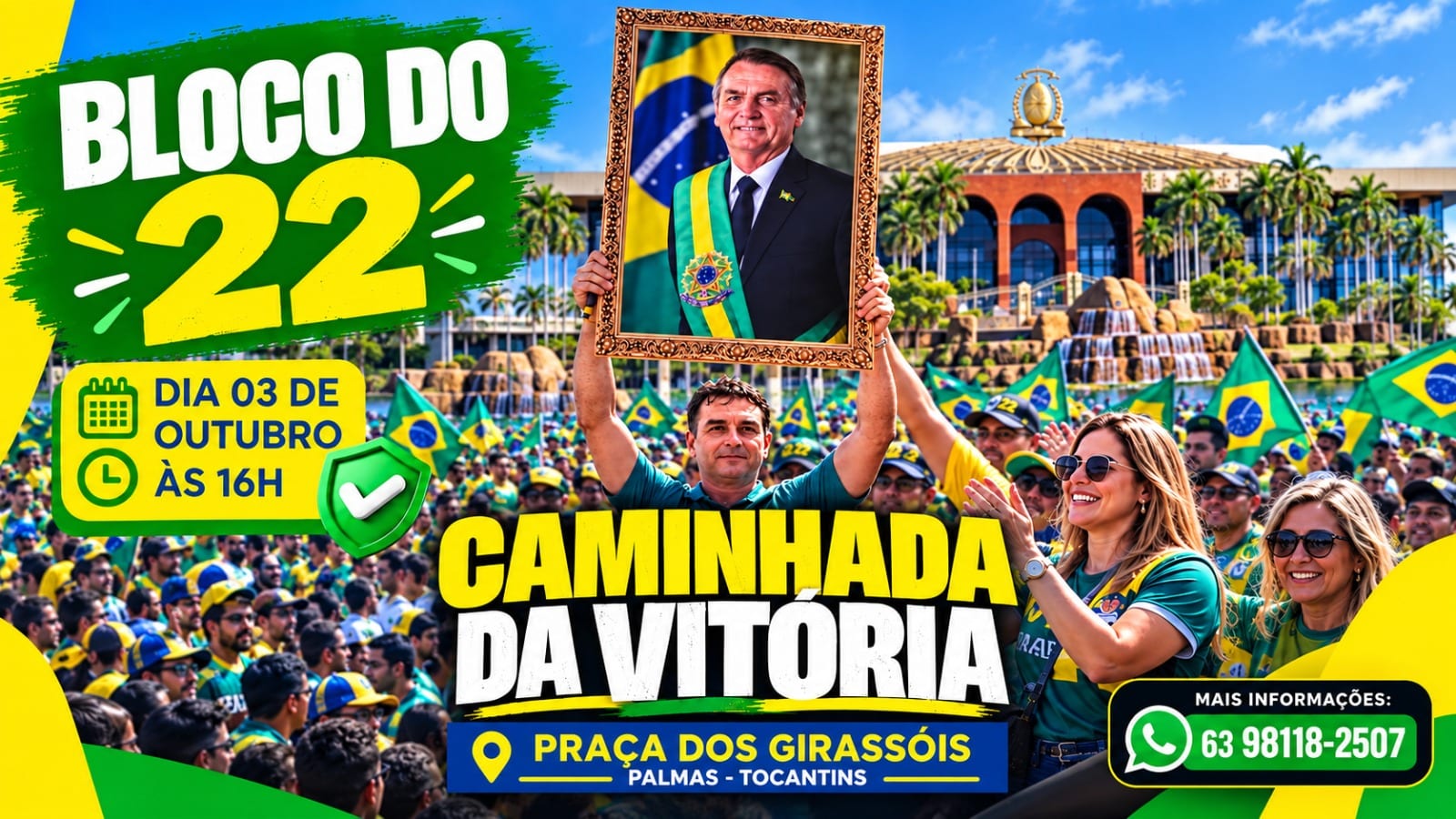 Apoiadores de Flávio Bolsonaro convocam marcha em Palmas