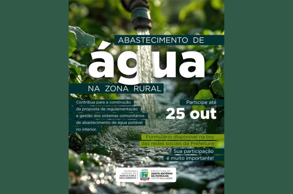 Santo Antônio da Patrulha abre consulta pública sobre abastecimento de água na zona rural