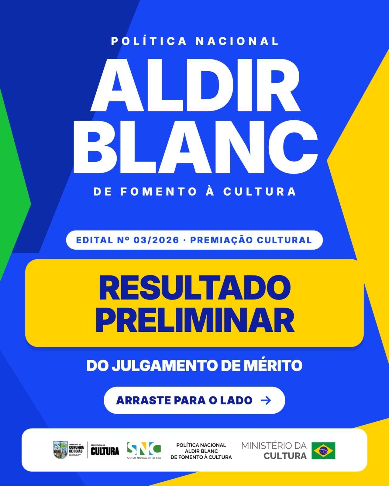 Resultado preliminar do julgamento de mérito do Edital nº 03/2026 da Aldir Blanc