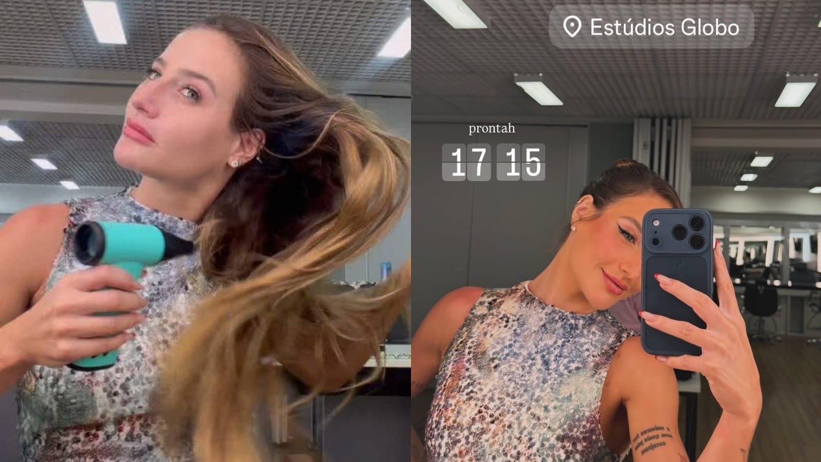 Bruna Griphao improvisa produção para casamento nos Estúdios Globo: 'Deu tempo de comemorar'