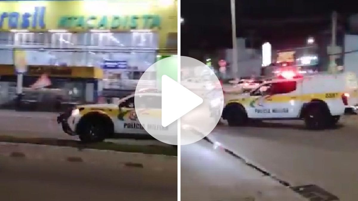 Vídeo mostra viatura da polícia atingindo motociclista em Florianópolis após vitória de Lula neste domingo (25); imagens