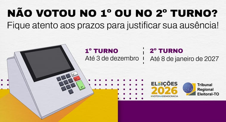 Ausência nas urnas: eleitores têm prazos diferentes para justificar cada turno