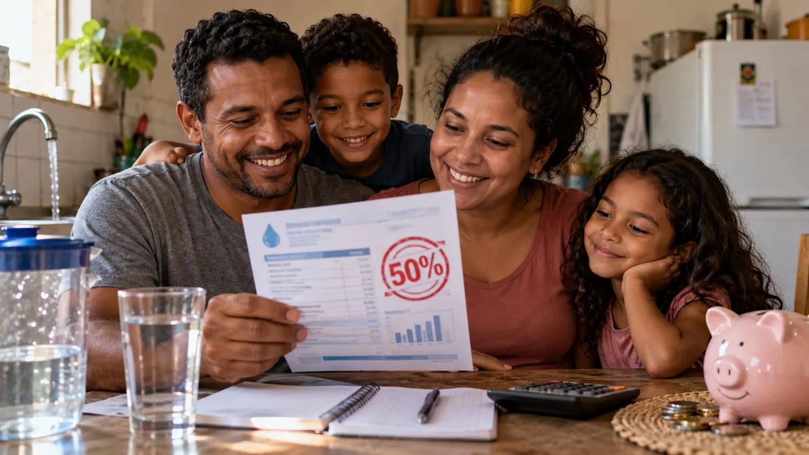 Tarifa Social de água: famílias de baixa renda terão 50% de desconto em até 15 m³