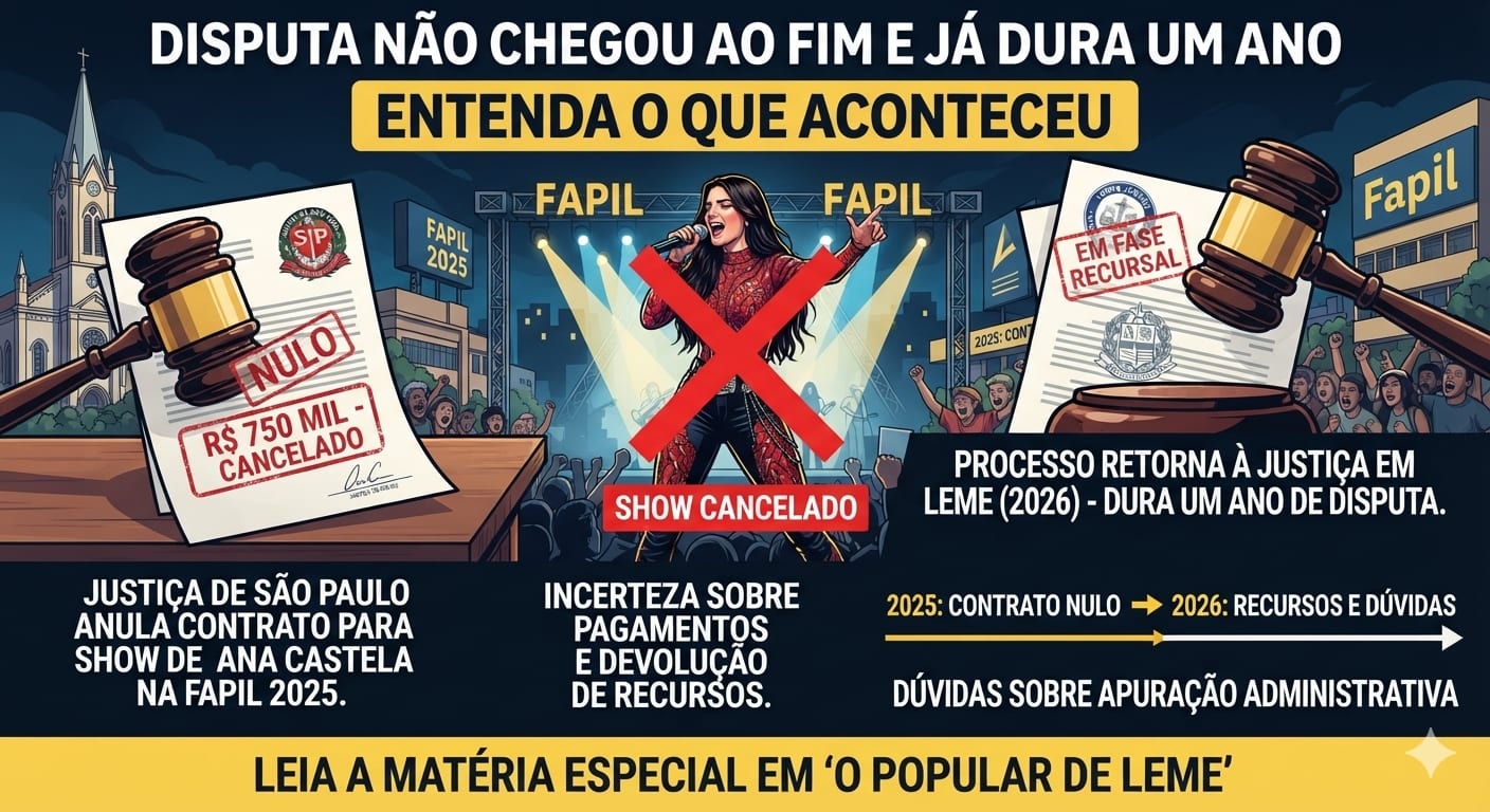 Processo sobre contrato de R$ 750 mil com Ana Castela retorna a Leme em grau de recurso
