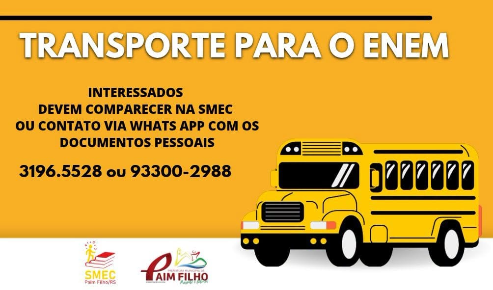 Paim Filho oferece transporte para o Enem 2026 em Machadinho