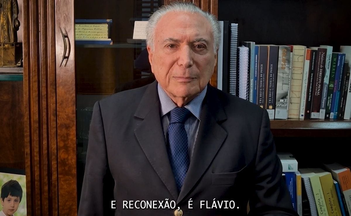 Ex-presidente Michel Temer declara apoio a Flávio Bolsonaro no segundo turno