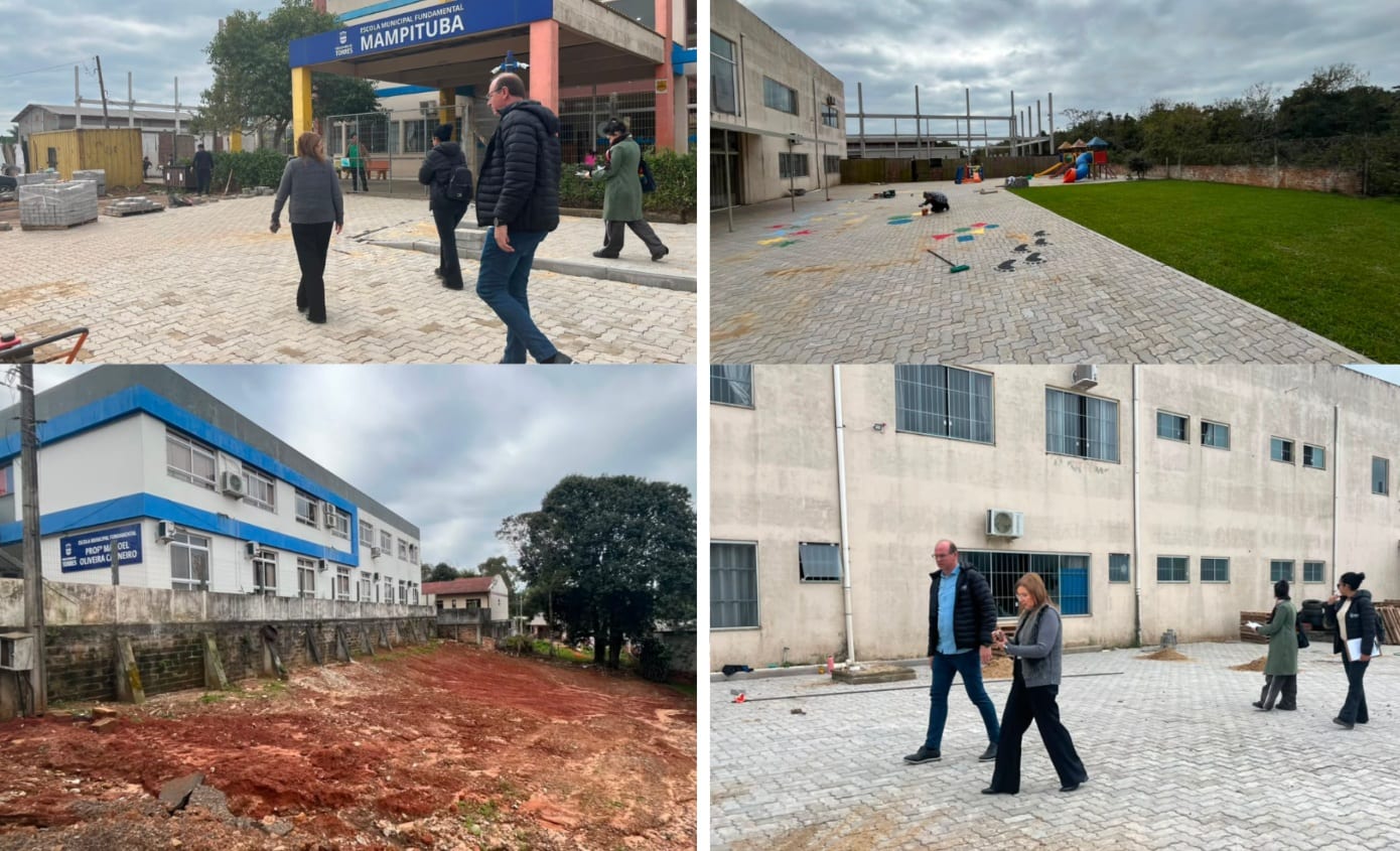 Delci Dimer visita obras e projetos de ampliação em duas escolas de Torres