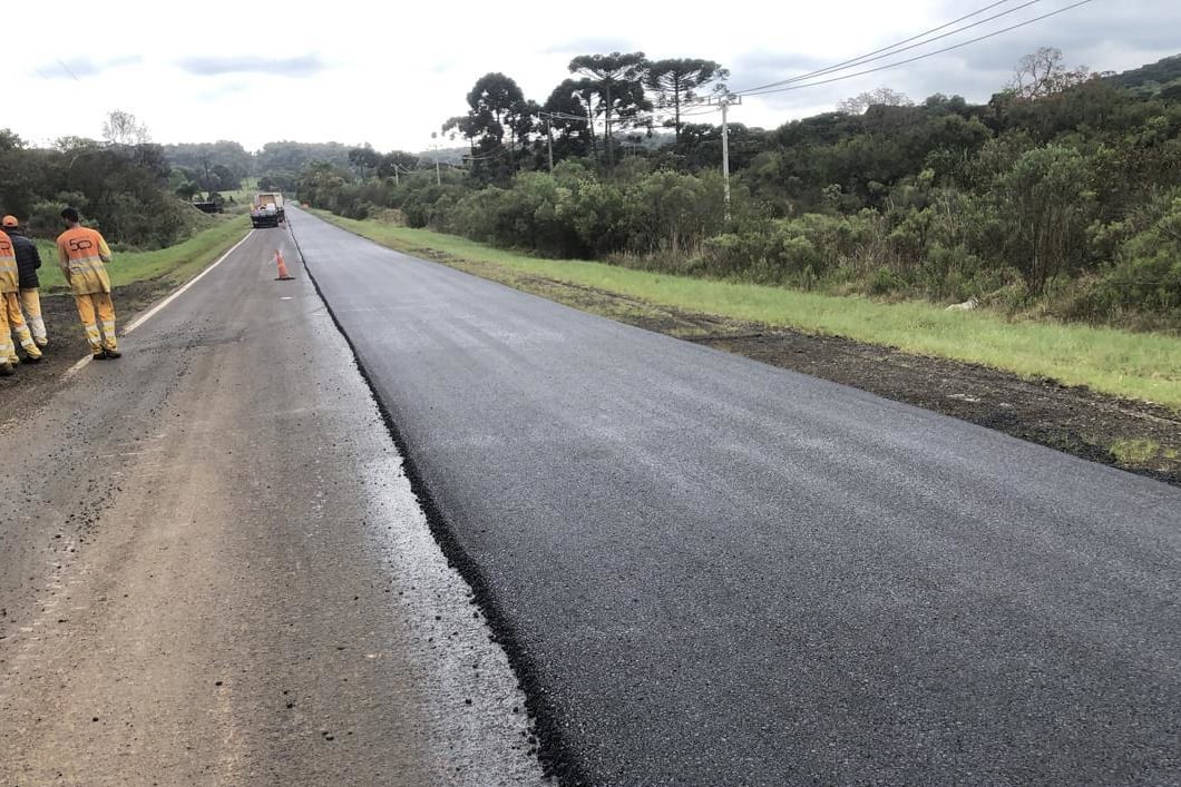 Intervenções na PR-170 exigem atenção dos motoristas entre Pinhão e Foz do Areia