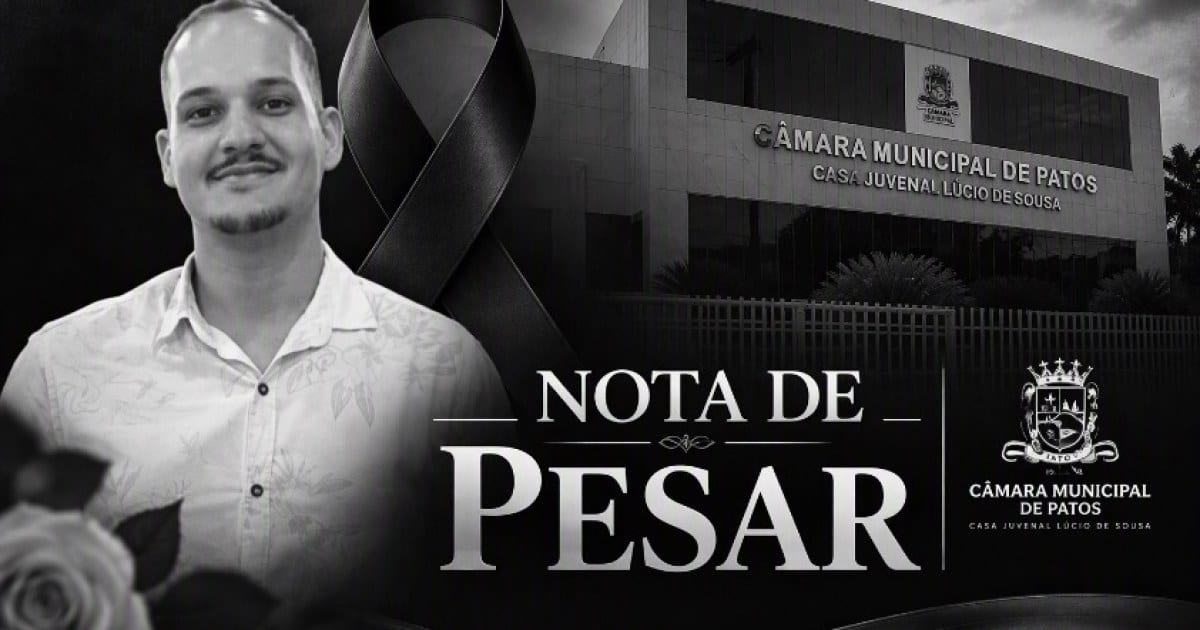 Câmara Municipal de Patos lamenta morte precoce de Matheus Alves de Oliveira, aos 26 anos