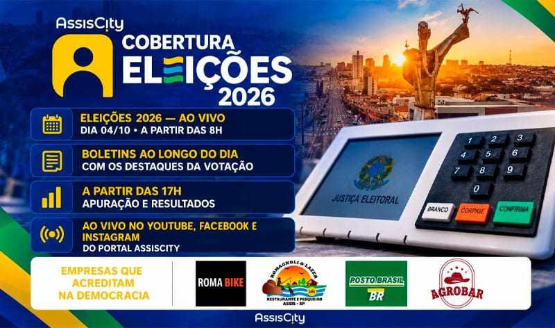AssisCity fará cobertura das Eleições 2026 em Assis e região neste domingo