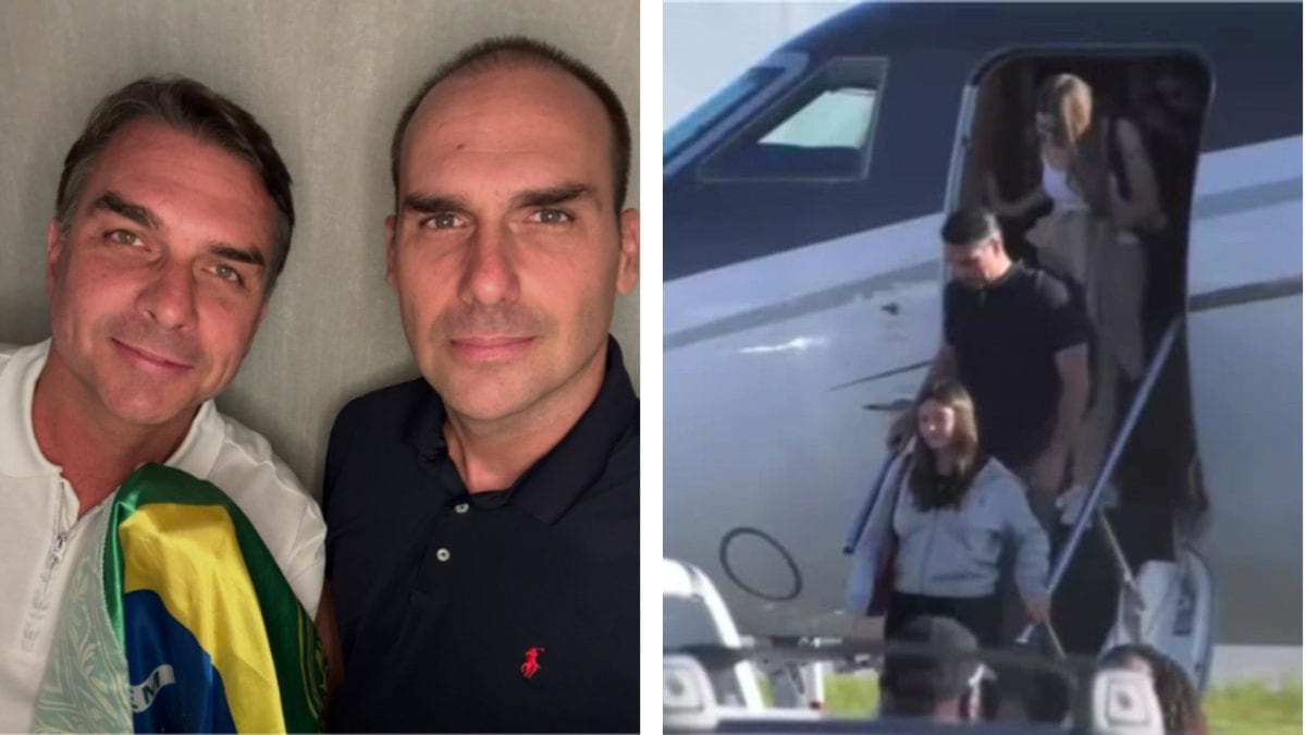Após fuga e carta, Flávio e Eduardo Bolsonaro aparecem juntos nos EUA e citam Olavo de Carvalho: ‘Não parar’