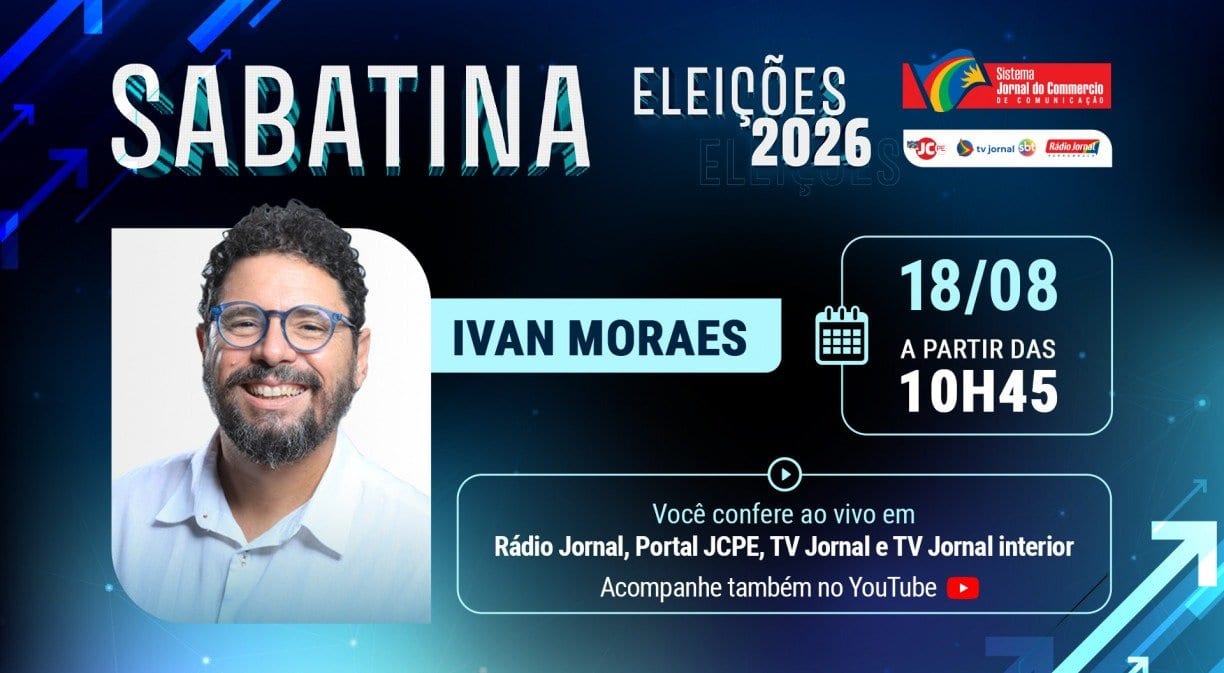 Ivan Moraes (PSOL) será sabatinado pelo Sistema Jornal do Commercio nesta terça (18)