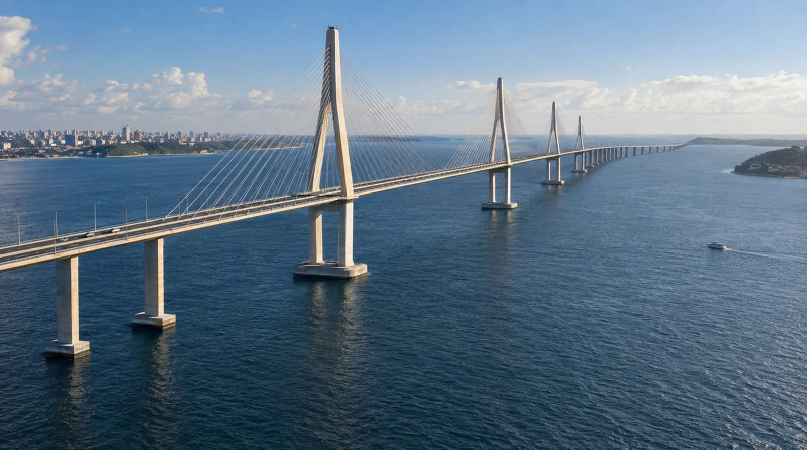 Ponte Salvador–Itaparica: 12,4 km sobre a Baía de Todos-os-Santos