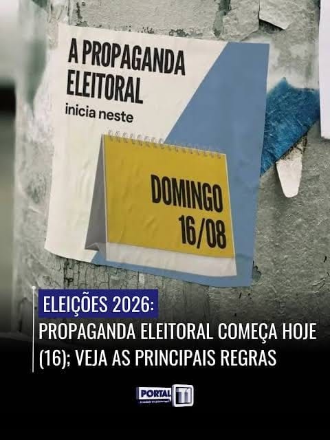 Campanha eleitoral de 2026 começa neste domingo (16)