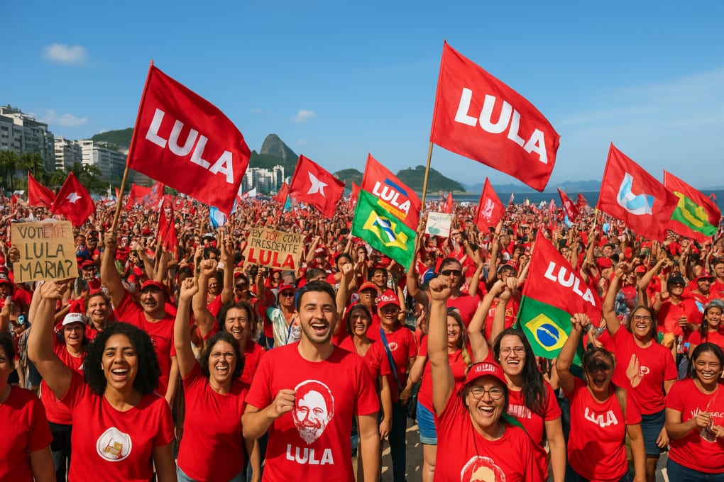 Apoio à democracia: multidão se reúne em Copacabana em favor de Lula