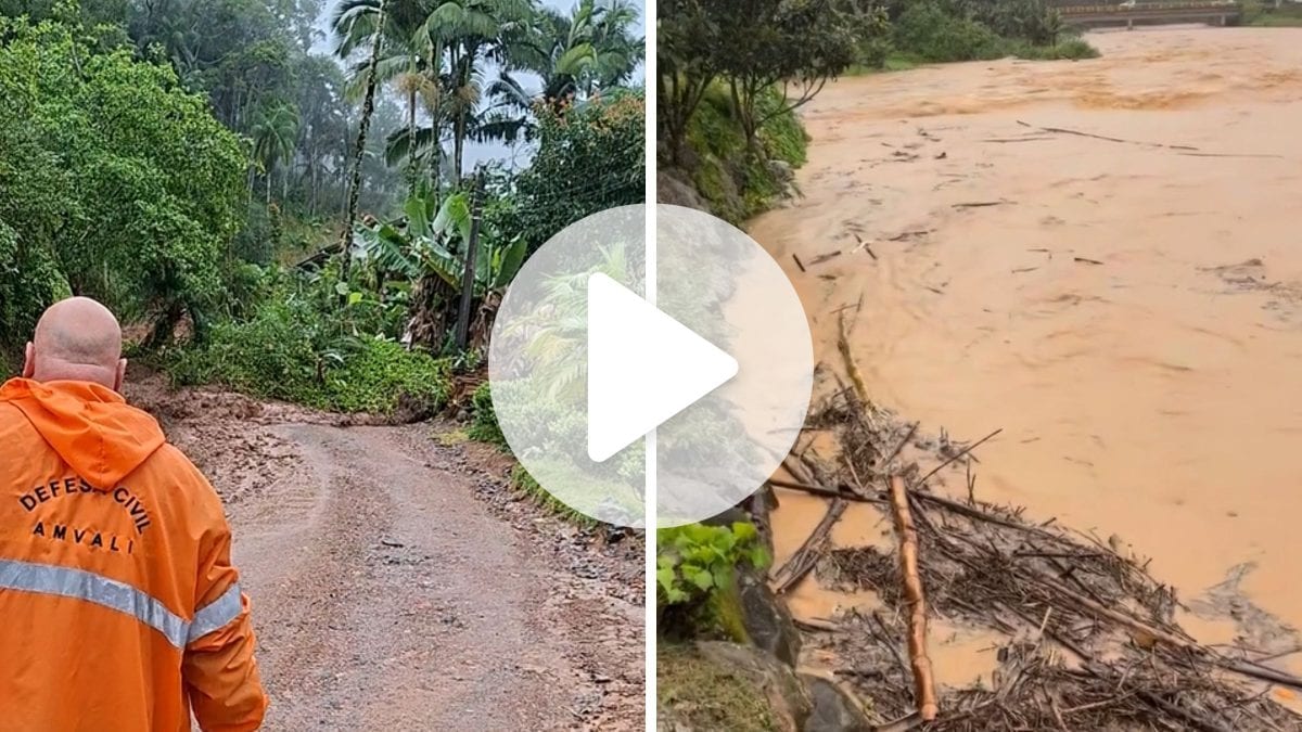 Rios chegam a 3,5 metros: chuva contínua muda cenário e aulas são suspensas no Norte de SC
