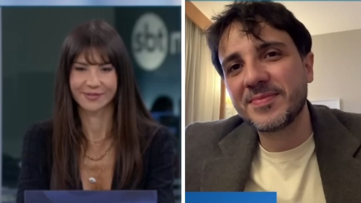 Será? Internet suspeita de ‘clima’ entre Renan Santos e apresentadora durante entrevista, mas contexto explica troca de