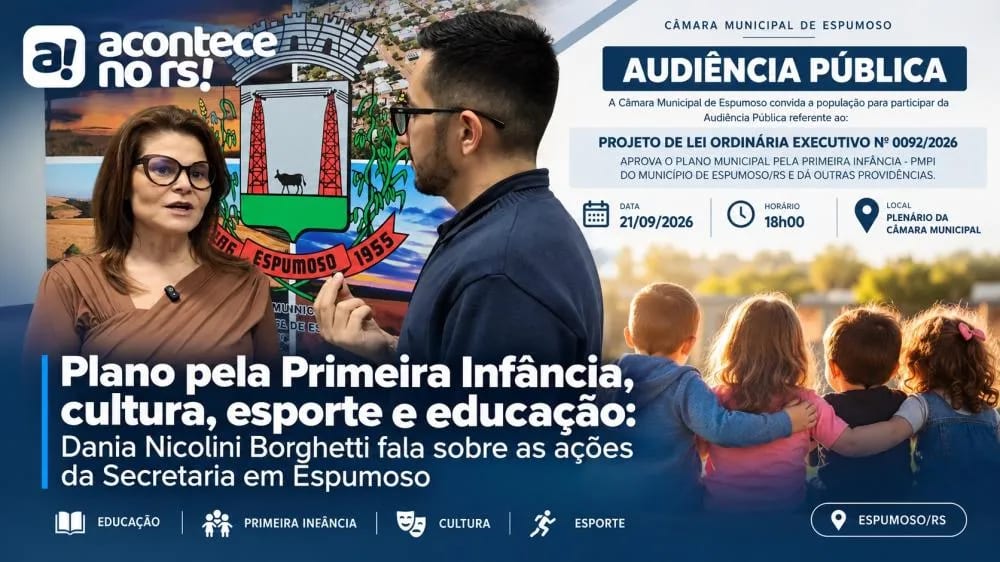 Espumoso conclui Plano pela Primeira Infância e detalha ações de educação, cultura e esporte