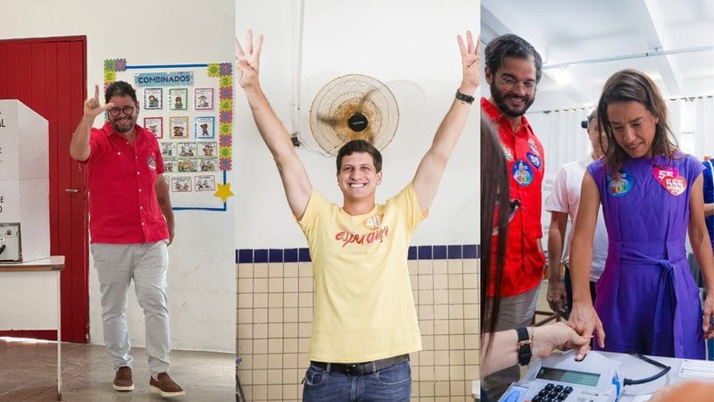 Veja como foram os votos de Ivan Moraes, João Campos e Raquel Lyra no 1º turno da eleição 2026