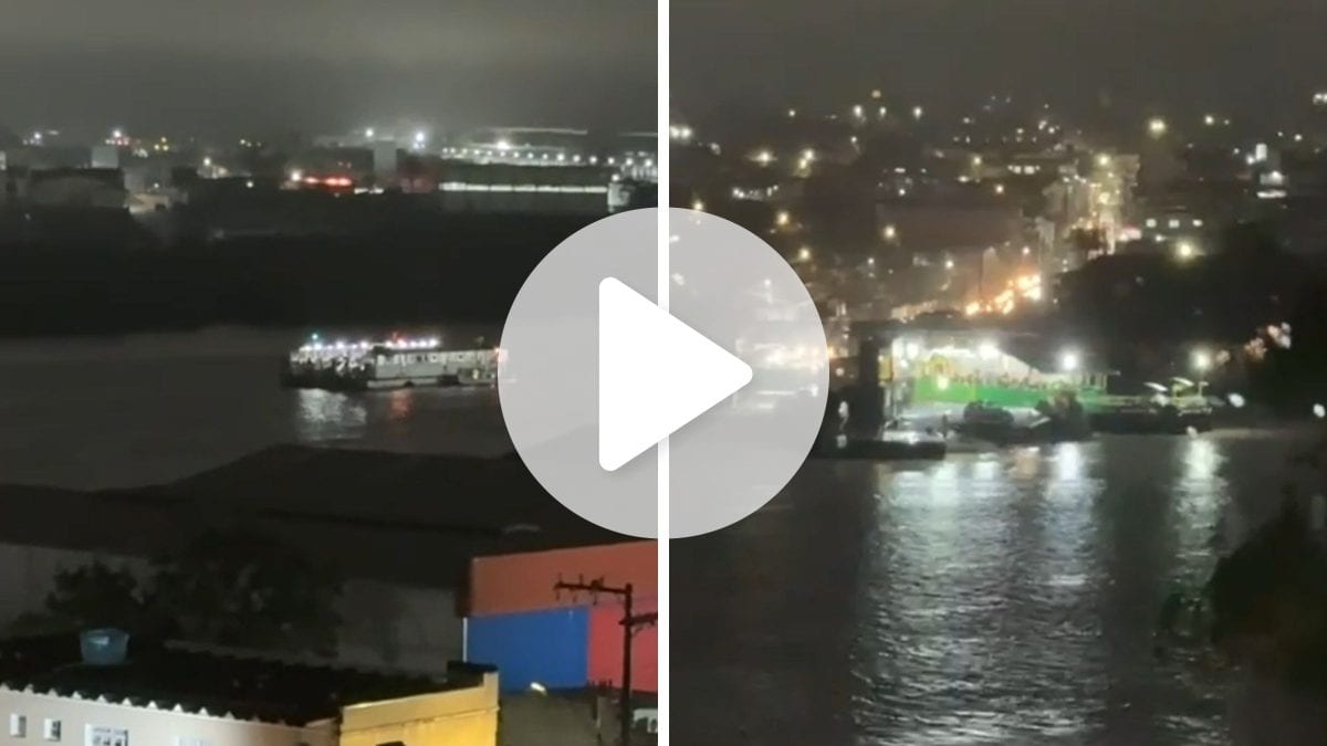 Ferry boat entre Itajaí e Navegantes perde potência após hélice ser atingida por tronco de árvore durante travessia com