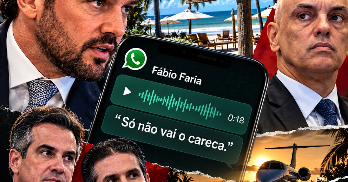 “Só não vai o careca”: áudio de Fábio Faria cita Moraes em encontro com Vorcaro