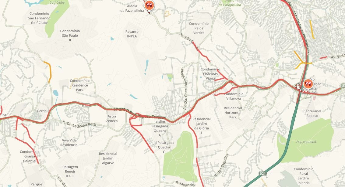 Cotia: Raposo Tavares tem 25 km de lentidão nesta segunda (26)