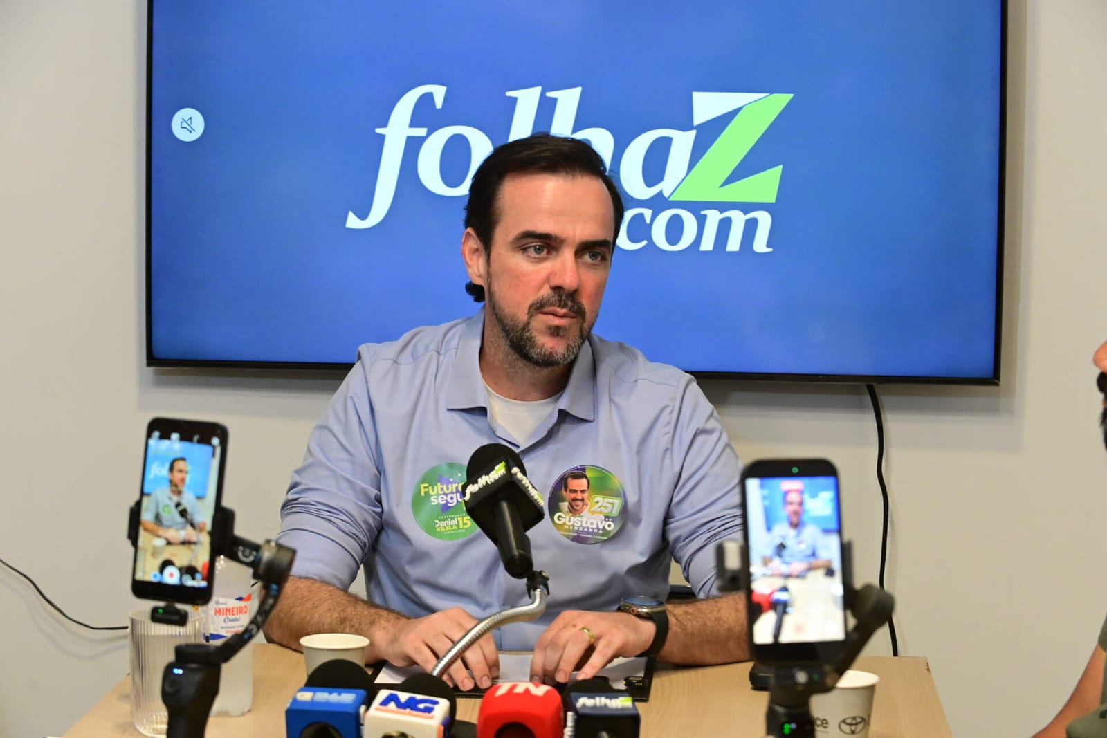 Gustavo Mendanha visita sede da Folha Z e fala sobre 2026