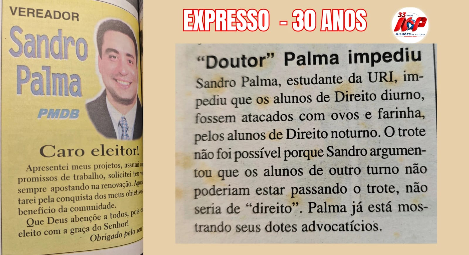 EXPRESSO 30 ANOS – As proezas de Sandro Palma