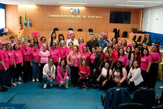 Com café da manhã para Vitoriosas, Câmara de Cachoeirinha conscientiza sobre Outubro Rosa