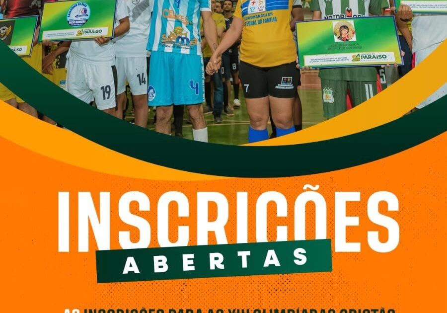 Inscrições abertas para a 13ª Olimpíadas Cristãs em Paraíso; competição terá futebol society como novidade