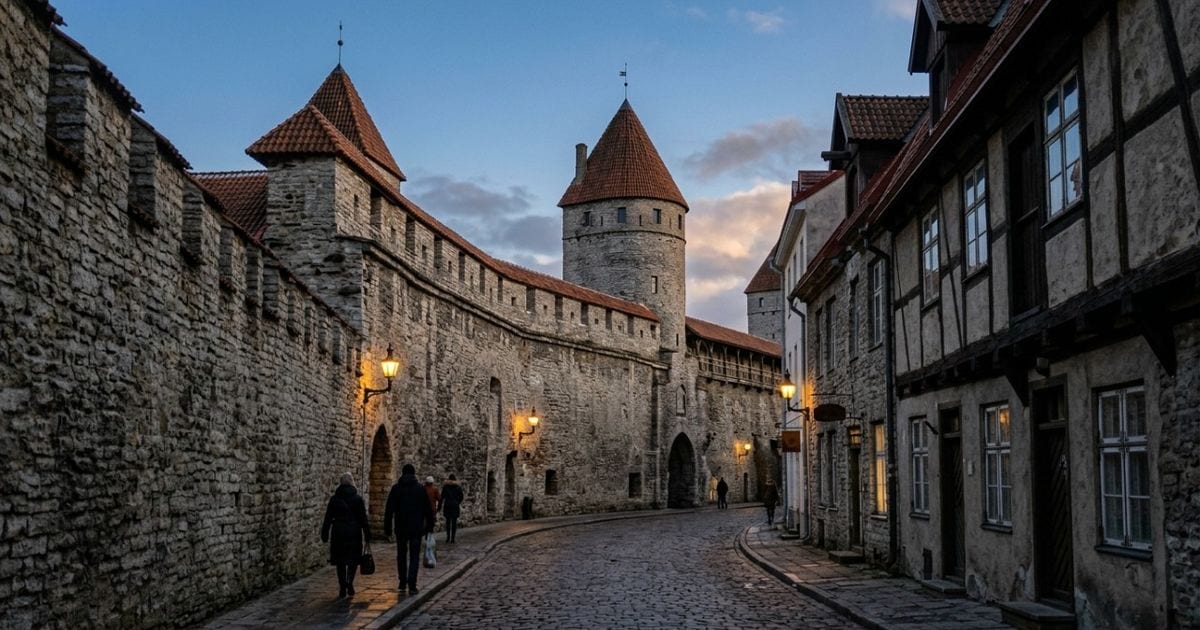 Erguida entre cidade alta e cidade baixa, com muralhas medievais que ainda superam 15 metros em alguns trechos, Tallinn